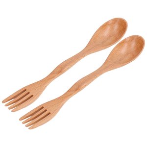 Fourchettes à salade pour dîner de mariage polonaises faites à la main, logo personnalisé, 100% bois d'acacia naturel de qualité supérieure, ensemble de fourchettes, nouveau style - Product Image 2