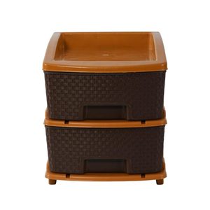 Sistema de Cajones Modulares de Plástico Marrón, Organizadores Apilables Personalizables para el Hogar, Oficina, Hospital y Escuela - Product Image 2