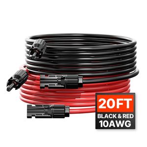 Cavo di Prolunga per Pannello Solare 20FT 10AWG con Connettori Impermeabili Femmina/Maschio, Cavo PV 6mm2, Prodotti Correlati al Solare - Product Image 2