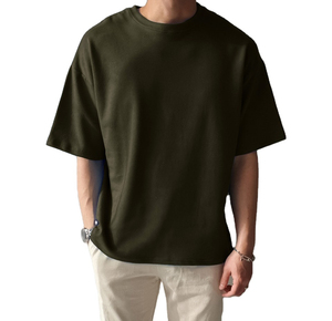 เสื้อยืดผู้ชายพิมพ์ลายตามสั่ง ทรงปกติ ผ้าฝ้าย 100% 300 GSM สไตล์วินเทจลำลอง เป็นมิตรกับสิ่งแวดล้อม โลโก้ด้านหน้า ดีไซน์ไซส์ใหญ่ - Product Image 1