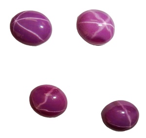 Rubis étoilé ovale 10x12 mm 6 carats, cabochon opaque poli créé en laboratoire avec effet étoile à 6 branches pour la fabrication de bijoux - Product Image 3