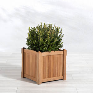 Jardinera Comercial de Madera de Teca Hecha a Mano de Primera Calidad con Orificio de Drenaje para Áreas Públicas y Desarrollo de Resorts - Product Image 1