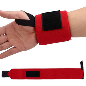 Soporte de Muñeca Unisex Rojo y Negro de Spandex y Poliéster con Cierre Ajustable de Gancho y Bucle para Levantamiento de Pesas, Entrenamiento en Gimnasio y Protección de Palma - Product Image 5