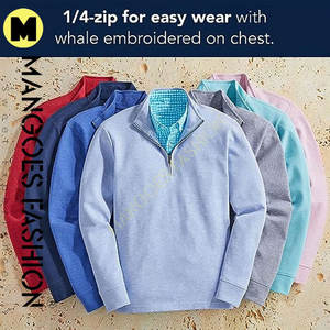 Sweat-shirt ample personnalisable en coton biologique et fibre de bambou, col zippé, coupe confortable, manches longues, capuche haute, respirant, décontracté pour l'hiver - Product Image 4