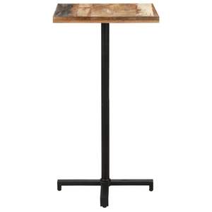 Table de bistrot en bois massif recyclé avec base noire, tables de bar aux couleurs mélangées - Product Image 2