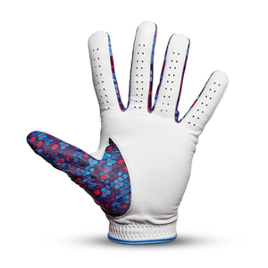 Guante de Golf de Piel de Cabretta con Estampado de Escamas de Mosaico, Guantes de Golf Transpirables de Piel de Oveja con Agarre Suave para Hombre - Product Image 2