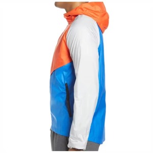Chaqueta Cortavientos Unisex con Capucha y Bloques de Color, Cierre de Cremallera Parcial, Resistente al Agua, Ligera, de Poliéster, para Uso en Exteriores - Product Image 4