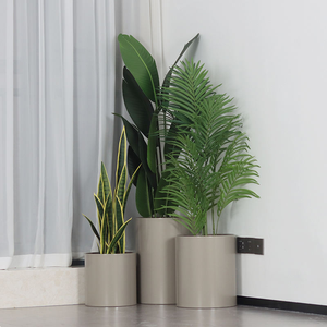 Wholesale Garden Flower Pot Set Metal Indoor Stand Round Stainless Steel Planters Box for Decoration - Product Image 2