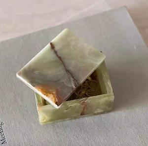 กล่องใส่เครื่องประดับหินออนิกซ์สีเขียวสุดหรู ทำด้วยมือจากหินออนิกซ์ธรรมชาติ กล่องเก็บของตกแต่ง ของขวัญขายส่ง - Product Image 2