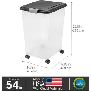 Airtight Pet Food Storage Container up to 54 Lbs Attachable <b>Wheels</b> for Dog Cat Bird Other <b>Small</b> Animals' Food Storage Keep Fresh - Product Image 2