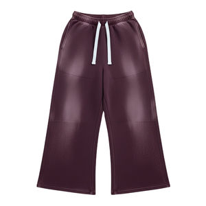 Men's Sun Fade Wide <b>Leg</b> Sweatpants Custom Logo 100% Cotton French Terry Oversized <b>Track</b> <b>Pants</b> Wholesale OEM - Product Image 2
