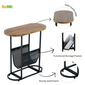 Mesa auxiliar de madera de tamaño compacto y pequeño, mesita de noche de fabricante BeNK, al mejor precio - Product Image 5