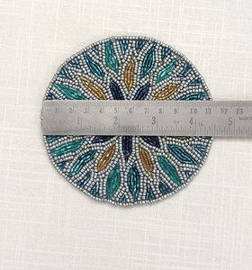Sous-verre rond perlé gravé, style chinois traditionnel, en textile, pour boissons, durable, pour usage promotionnel, impression en relief - Product Image 2
