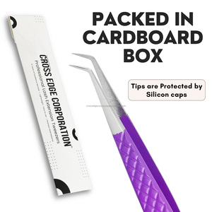 Fiber Tip Lash Extension Tweezers Eyelash Isolation Tweezers Lash Extensions Tweezer <b>Tool</b> with Volume Curved Straight - Product Image 6