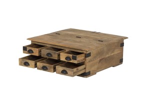 Wooden Industrial <b>6</b> <b>Drawer</b> Storage Coffee Table Center Table Storage - Product Image 5