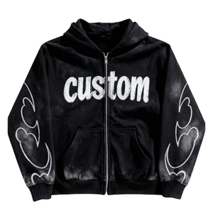 SHY SPORTS Sudadera con capucha extragrande con cremallera y logotipo personalizado, sin pedido mínimo, 100% algodón, forro polar grueso de 400 GSM, estilo urbano - Product Image 1