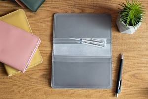 Custom Distressed Cowhide <b>Genuine</b> <b>Leather</b> Checkbook Cover <b>Wallet</b> Holder LCR-0008 Open Closure Vintage Style Long <b>Wallet</b> - Product Image 3