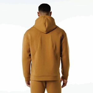 Survêtements pour hommes personnalisés 100% coton OEM, ensemble sweat-shirt à capuche et jogging marron camel, survêtements pour hommes - Product Image 4