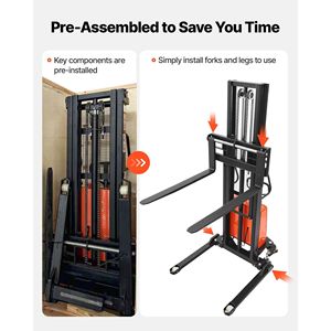 Semi Electric Pallet Stacker 3300 Lbs Load Capacity 96.06 Inches Lifting Height Forklift Straddle <b>Material</b> <b>Handling</b> Equipment - Product Image 6