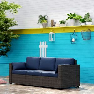 Divano da Giardino a Tre Posti in Rattan per il Comfort all'Aperto - Product Image 1