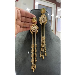 Pendientes de Gota de Moissanita Chapados en Oro de Latón de Primera Calidad, Deslumbrantes y Elegantes, RSDP-1155, para Mujer, Ideales para Bodas, a la Moda - Product Image 2