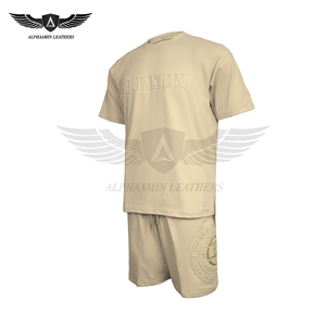 Conjunto de 2 Piezas de Camiseta y Pantalones Cortos de Doble Hilo Personalizados para Verano - Product Image 3