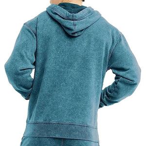 Sudadera con Capucha Extra Grande para Hombre, Lavado Ácido, Felpa Francesa Gruesa, Cálida, de Algodón, Estilo Urbano, Básica, Mezcla de Algodón, a la Moda - Product Image 3