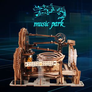 Puzzle 3D in Legno Elettrico Fatto a Mano, Kit Modello Pista per Biglie, Rompicapo Fai-da-Te, Regalo di Natale Senza Batteria - Product Image 1