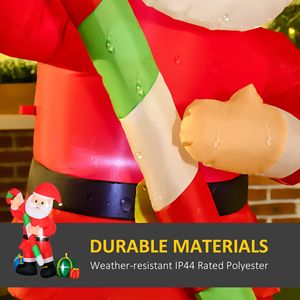 Decorazione Natalizia Gonfiabile da Esterno LED 6ft, Babbo Natale con Bastoncino di Zucchero, Decorazioni Natalizie da Giardino - Product Image 5
