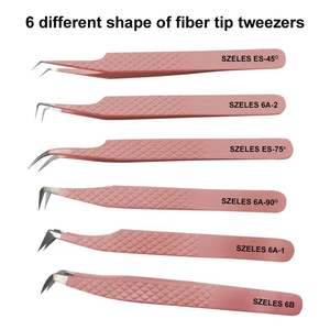 Fiber Tip Tweezers Stainless Steel Precision <b>Toothed</b> Eyelash Extension <b>Tools</b> - Product Image 1