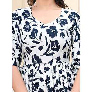 Robe longue décontractée pour femme à motif floral, élégante, en rayonne tissée, translucide, style occidental, pour soirée - Product Image 5