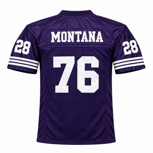 Maillot de football violet personnalisé avec numéros brodés, chemises d'entraînement de football américain unisexes, respirantes, vêtements de sport pour l'entraînement d'équipe - Product Image 4