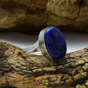 <b>Lapis</b> <b>Lazuli</b> Gemstone <b>Ring</b> 925 Sterling Silver Royal Blue Stone <b>Ring</b> Elegant Jewelry - Product Image 2