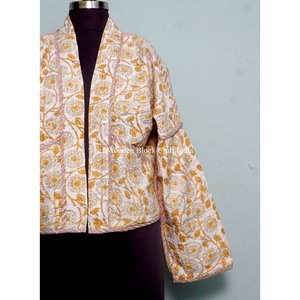 Chaqueta de algodón kantha floral hecha a mano en India, estilo Jaipuri vintage, estampada, de manga larga, para otoño, ideal para fiestas. - Product Image 3