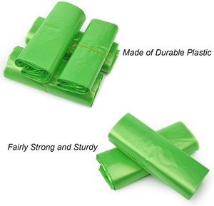 Sacs de t-shirt vert, sacs en plastique d'épicerie avec poignées, sacs à provisions, impression de Gravure thermique - Product Image 4