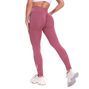 Leggings de yoga taille haute pour femmes, pantalon de fitness rose avec poche, collants de sport grande taille - Product Image 1