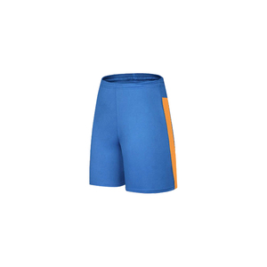 Shorts de sport bleus pour hommes avec panneau latéral orange, taille élastique, évacuation de l'humidité, vêtements de sport d'été, coupe classique - Product Image 2