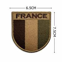 Patch triangulaire en tissu tissé brodé du drapeau national français, écologique et personnalisé, avec dentelle 3D et boucle auto-agrippante, pour vêtements et chapeaux européens