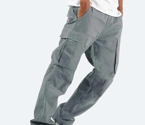 <b>Men's</b> Olive <b>Green</b> <b>Cargo</b> <b>Pants</b> Straight Fit Multiple Pockets Reinforced Stitching Elastic Waist Lightweight Polyester/Cotton - Product Image 2