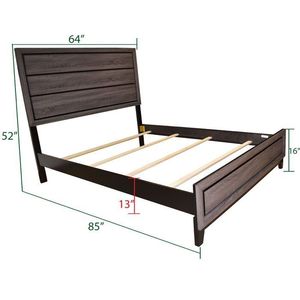 <b>Queen</b> <b>Size</b> Contemporary Gray Wood <b>Bed</b> Modern Design with Comfort and Style - Product Image 5