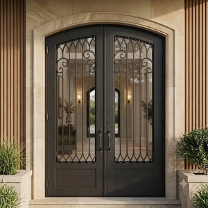 Royal Luxury Steel Entry Door with Geometric Glass Panels Water & Rust Resistant Minimalist Design Easy Assembly - Product Image 4