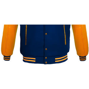 Chaqueta Varsity para Hombre, Mezcla de Lana Melton, Mangas de Cuero, Tela de Lona, Chaqueta Letterman Personalizada al por Mayor - Product Image 5