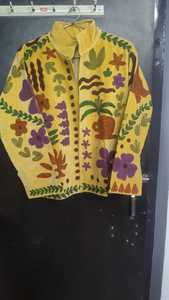Vintage Handmade Suzani <b>Winter</b> Short Jacket Boho Floral Bomber with Pocket Windproof and Breathable Filled with Cotton - Product Image 4