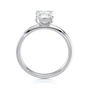 Anillo de Compromiso con Diamante Cultivado en Laboratorio, Corte Esmeralda de 2.85 Quilates, Oro Blanco, Solitario, Joyería Fina Personalizada, Venta al Por Mayor OEM - Product Image 4