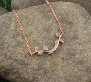 Collier pendentif en argent sterling plaqué or rose avec zircon cubique, pour femme, diamant solitaire AAA, délicat, cadeau de mariage - Product Image 2
