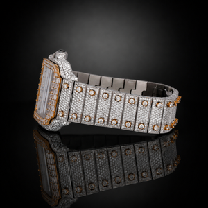 Reloj de Lujo para Hombre con Diamantes Moissanite, Cuarzo, Correa de Acero Inoxidable, Esfera Analógica, Visualización de Fecha y Cierre Plegable - Product Image 3