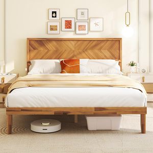Cama de Madera Maciza de Primera Calidad |   Muebles de Hotel Contemporáneos |   OEM Disponible - Product Image 2