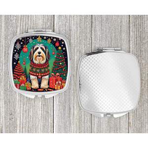 Collie barbudo Navidad compacto viaje maquillaje espejo bolsillo plegable de mano para mujeres y niñas regalo decorativo Idea - Product Image 4