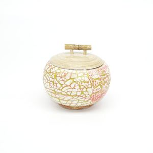 Boîte en bambou artisanale de luxe avec incrustations de nacre, pot de rangement décoratif pour le thé, le café et le sucre - Product Image 3