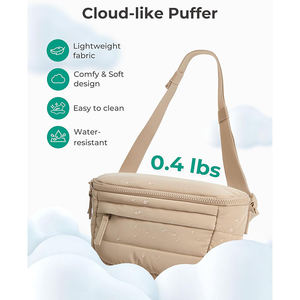 Unisex Waterproof Polyester Fanny Pack Two-Way Zipper Closure Adjustable Strap Puffy <b>Pillow</b>-<b>Shaped</b> Belt Waist Bag Outdoor Travel - Product Image 4